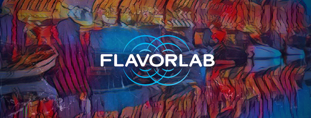 green picture of a wrought iron clock.|Social banner for the 2021 March Tastes playlist - the Flavorlab logo overlaid on a distorted